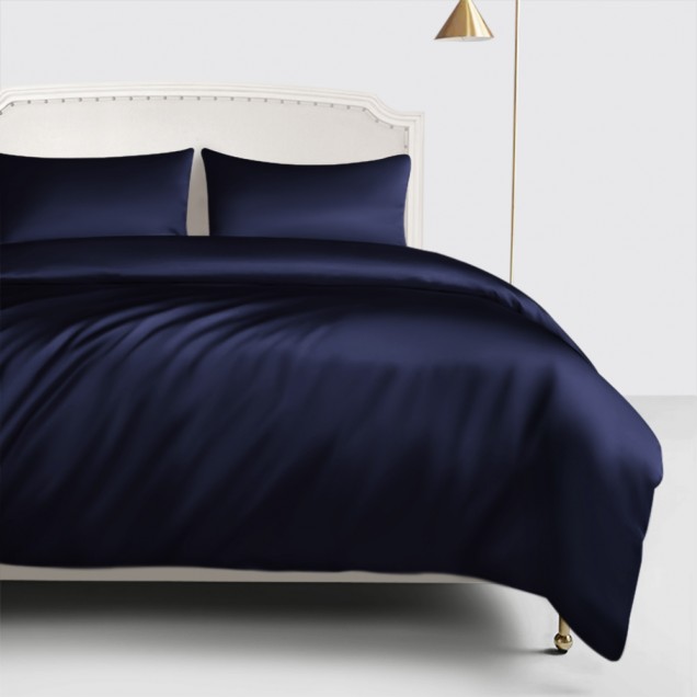 Navy 22 Momme Mulberry Silk Duvet Cover Navy 22 Momme Mulberry Silk Duvet Cover