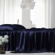 Navy 22 Momme Mulberry Silk Flat Sheet Navy 22 Momme Mulberry Silk Flat Sheet