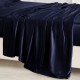 Navy 22 Momme Mulberry Silk Flat Sheet Navy 22 Momme Mulberry Silk Flat Sheet