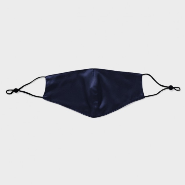 Navy & Black Double-Sided 22 Momme Silk Face Mask Navy & Black Double-Sided 22 Momme Silk Face Mask
