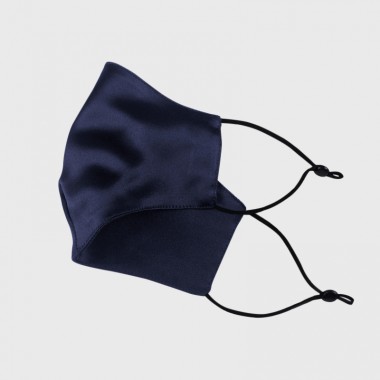 Navy & Black Double-Sided 22 Momme Silk Face Mask