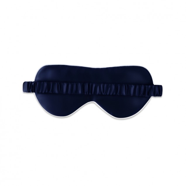 Navy & Ivory Suede Rose Silk Eye Mask Navy & Ivory Suede Rose Silk Eye Mask