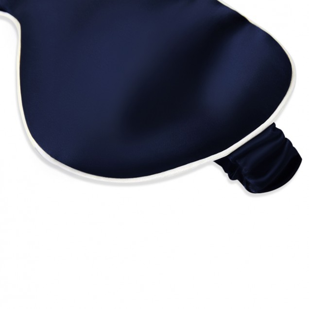 Navy & Ivory Suede Rose Silk Eye Mask Navy & Ivory Suede Rose Silk Eye Mask