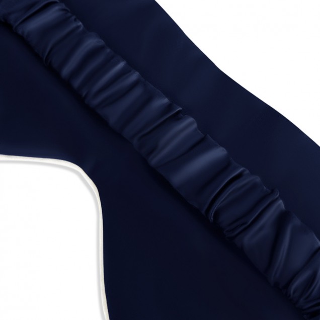 Navy & Ivory Suede Rose Silk Eye Mask Navy & Ivory Suede Rose Silk Eye Mask