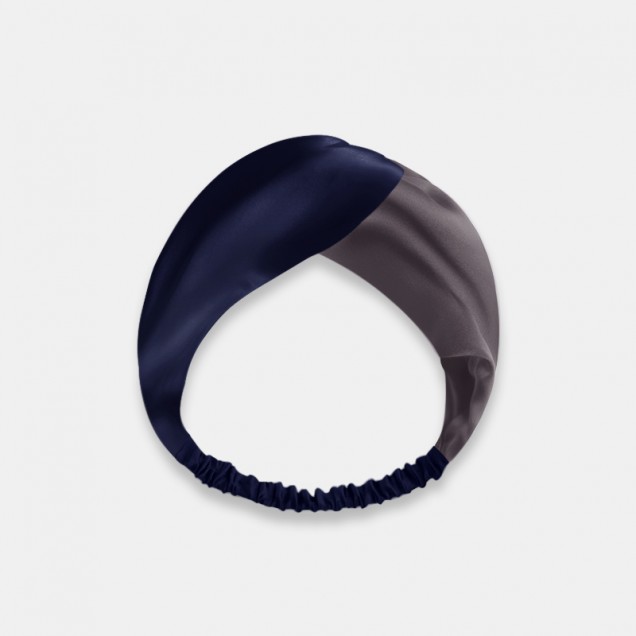 Navy & Slate Gray Mulberry Silk Headband Navy & Slate Gray Mulberry Silk Headband