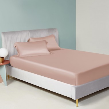 Pearl Pink 22 Momme Mulberry Silk Fitted Sheet