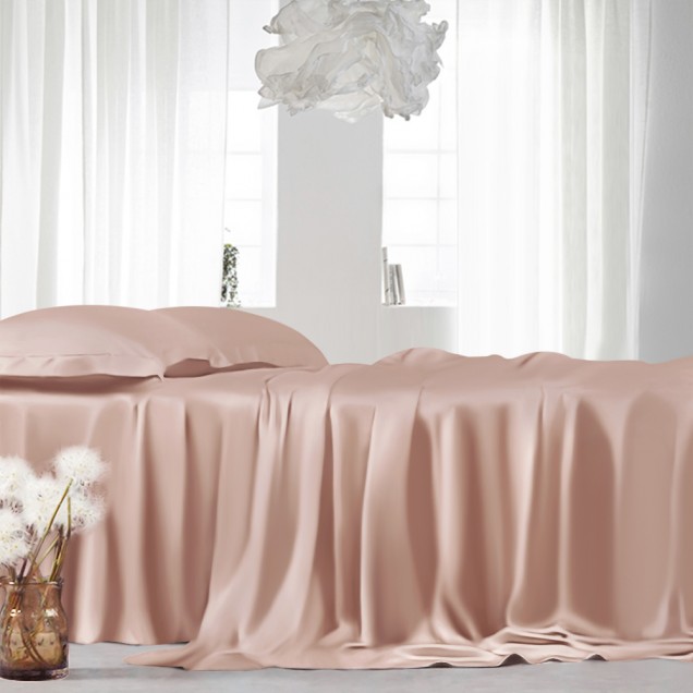 Pearl Pink 22 Momme Mulberry Silk Sheet Set Pearl Pink 22 Momme Mulberry Silk Sheet Set