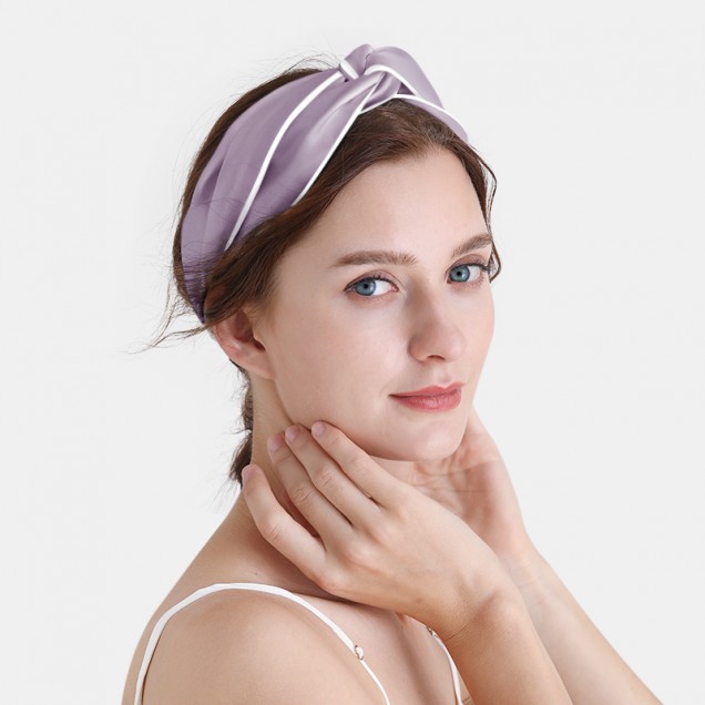 Purple & Ivory Silk Headband Purple & Ivory Silk Headband