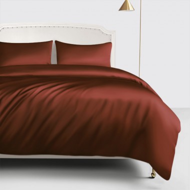 Rust Red 22 Momme Mulberry Silk Duvet Cover