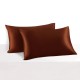 Rust Red 22 Momme Mulberry Silk Pillowcase with Hidden Zipper Rust Red 22 Momme Mulberry Silk Pillowcase with Hidden Zipper