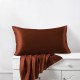Rust Red 22 Momme Mulberry Silk Pillowcase with Hidden Zipper Rust Red 22 Momme Mulberry Silk Pillowcase with Hidden Zipper