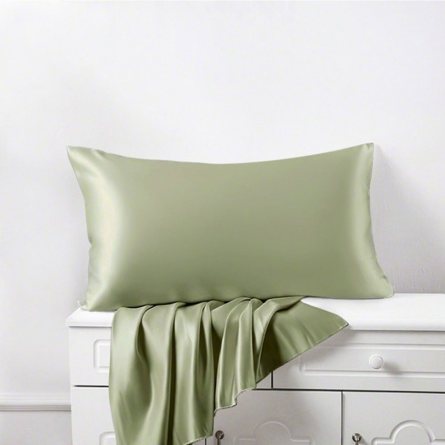 Sage Green Envelope 22 Momme Mulberry Silk Pillowcase Sage Green Envelope 22 Momme Mulberry Silk Pillowcase