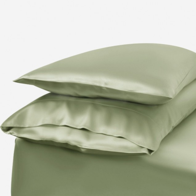 Sage Green Envelope 22 Momme Mulberry Silk Pillowcase Sage Green Envelope 22 Momme Mulberry Silk Pillowcase