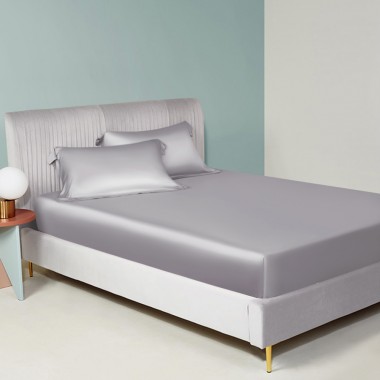 Silver 22 Momme Mulberry Silk Fitted Sheet