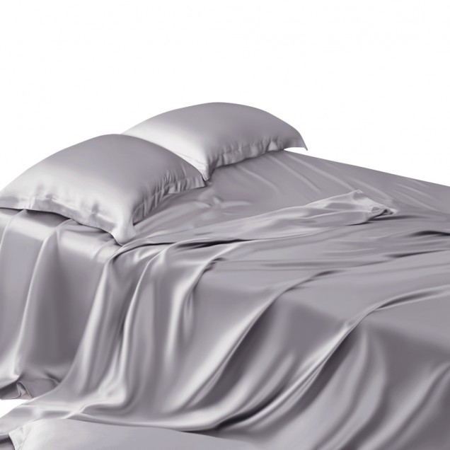 Silver 22 Momme Mulberry Silk Sheet Set Silver 22 Momme Mulberry Silk Sheet Set