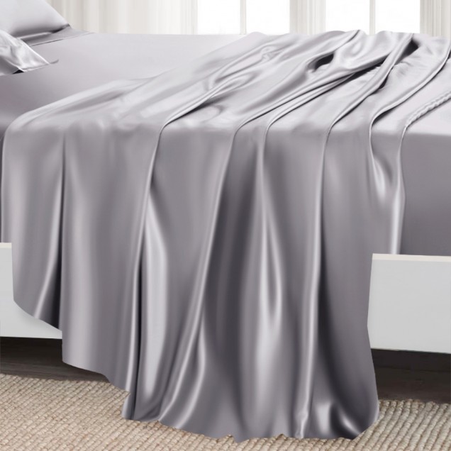 Silver 22 Momme Mulberry Silk Sheet Set Silver 22 Momme Mulberry Silk Sheet Set