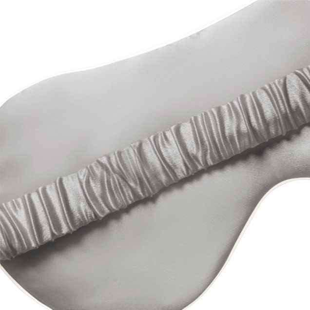 Silver & Ivory Suede Rose Silk Eye Mask Silver & Ivory Suede Rose Silk Eye Mask