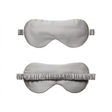 Silver & Ivory Suede Rose Silk Eye Mask