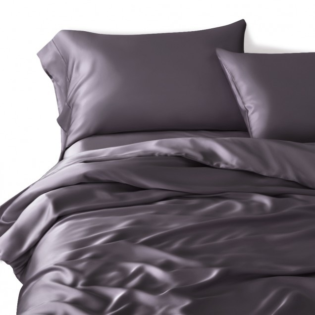 Slate Gray 22 Momme Mulberry Silk Duvet Cover Slate Gray 22 Momme Mulberry Silk Duvet Cover