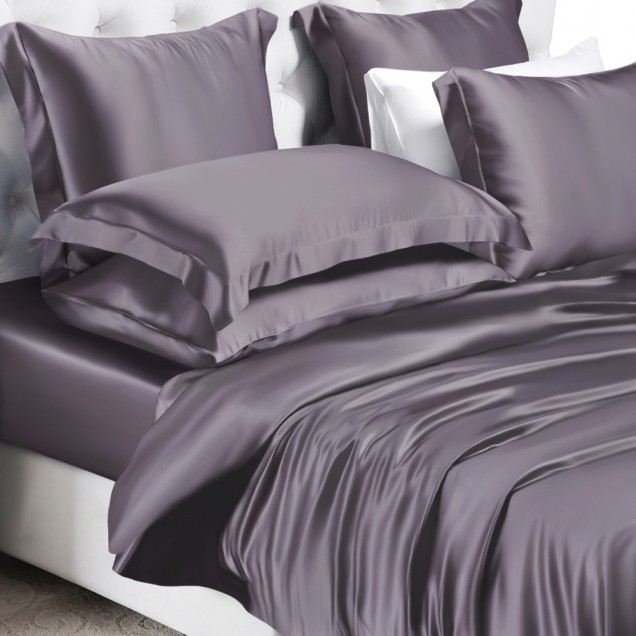 Slate Gray 22 Momme Mulberry Silk Duvet Cover Slate Gray 22 Momme Mulberry Silk Duvet Cover