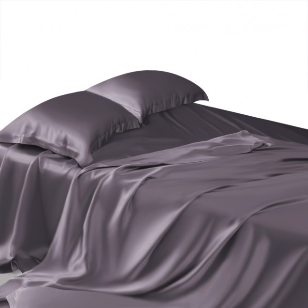 Slate Gray 22 Momme Mulberry Silk Flat Sheet Slate Gray 22 Momme Mulberry Silk Flat Sheet