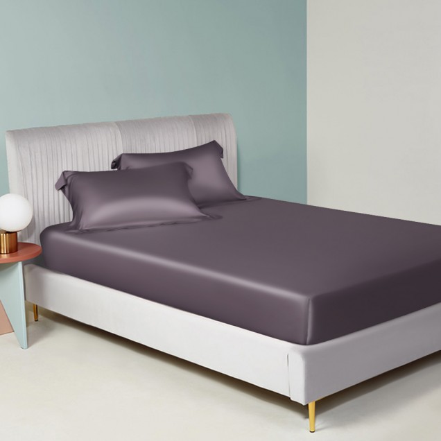 Slate Gray 22 Momme Mulberry Silk Sheet Set Slate Gray 22 Momme Mulberry Silk Sheet Set
