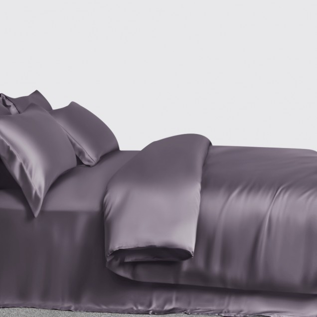Slate Gray 3 PCS 22 Momme Mulberry Silk Duvet Cover Set Slate Gray 3 PCS 22 Momme Mulberry Silk Duvet Cover Set
