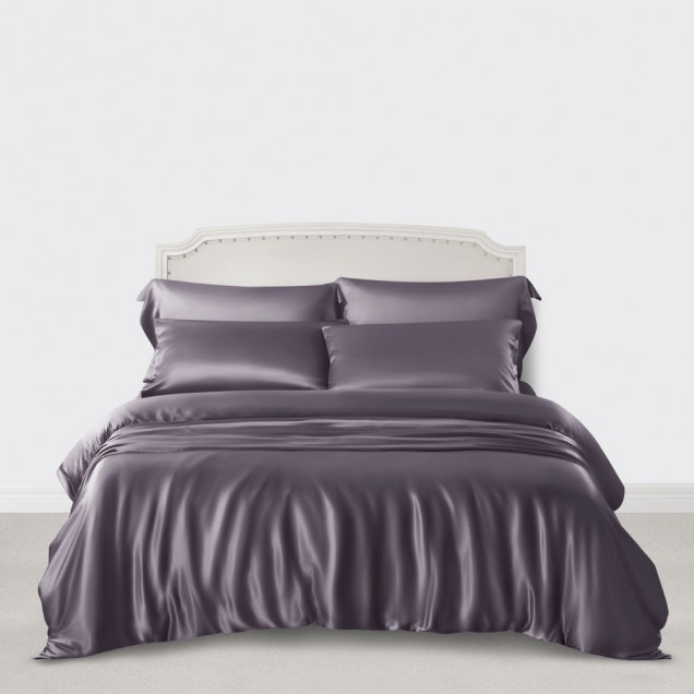 Slate Gray 3 PCS 22 Momme Mulberry Silk Duvet Cover Set Slate Gray 3 PCS 22 Momme Mulberry Silk Duvet Cover Set