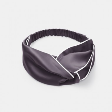 Slate Gray & Ivory Silk Headband