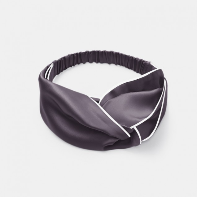 Slate Gray & Ivory Silk Headband Slate Gray & Ivory Silk Headband