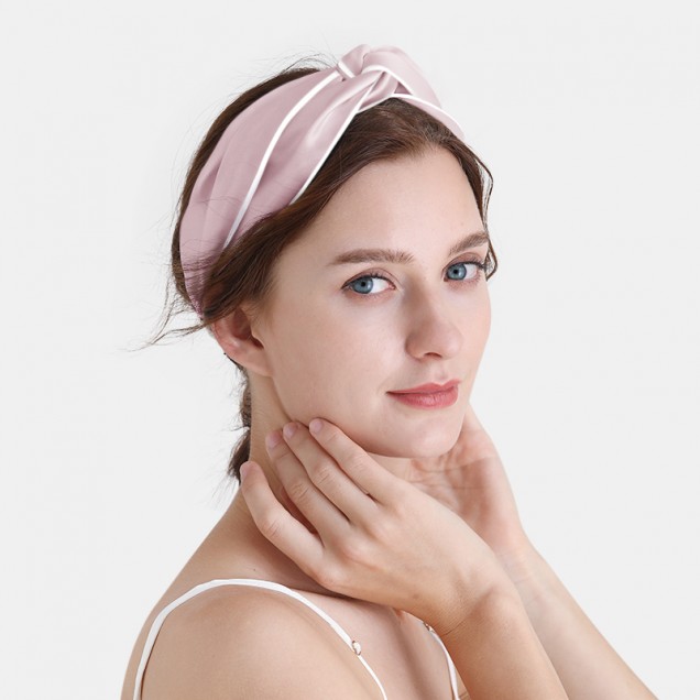 Suede Rose & Ivory Silk Headband Suede Rose & Ivory Silk Headband