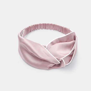 Suede Rose & Ivory Silk Headband