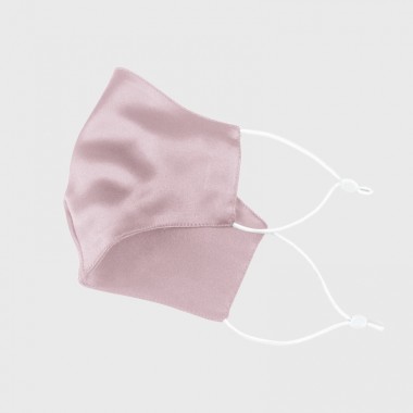 Suede Rose & White Double-Sided 22 Momme Silk Face Mask