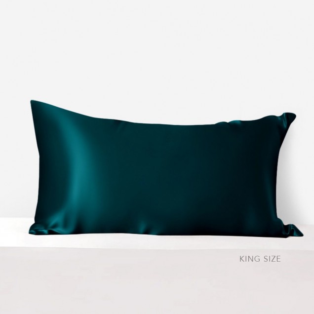 Teal 22 Momme Mulberry Silk Pillowcase with Hidden Zipper Teal 22 Momme Mulberry Silk Pillowcase with Hidden Zipper