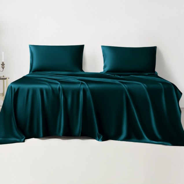 Teal 22 Momme Mulberry Silk Sheet Set Teal 22 Momme Mulberry Silk Sheet Set