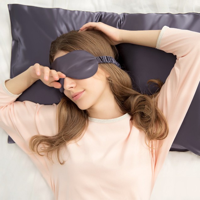 Two Piece Silk Gift Set Slate Gray Pillowcase & Eye Mask Two Piece Silk Gift Set Slate Gray Pillowcase & Eye Mask