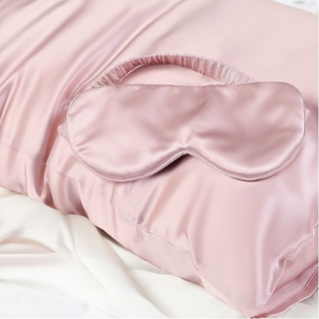Two Piece Silk Gift Set Suede Rose Pillowcase & Eye Mask Two Piece Silk Gift Set Suede Rose Pillowcase & Eye Mask