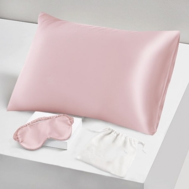 Two Piece Silk Gift Set Suede Rose Pillowcase & Eye Mask Two Piece Silk Gift Set Suede Rose Pillowcase & Eye Mask