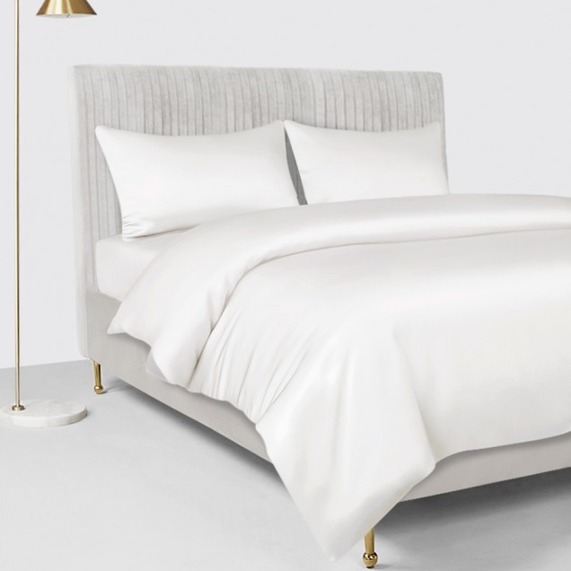 White 22 Momme Mulberry Silk Duvet Cover White 22 Momme Mulberry Silk Duvet Cover