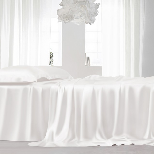 White 22 Momme Mulberry Silk Sheet Set White 22 Momme Mulberry Silk Sheet Set