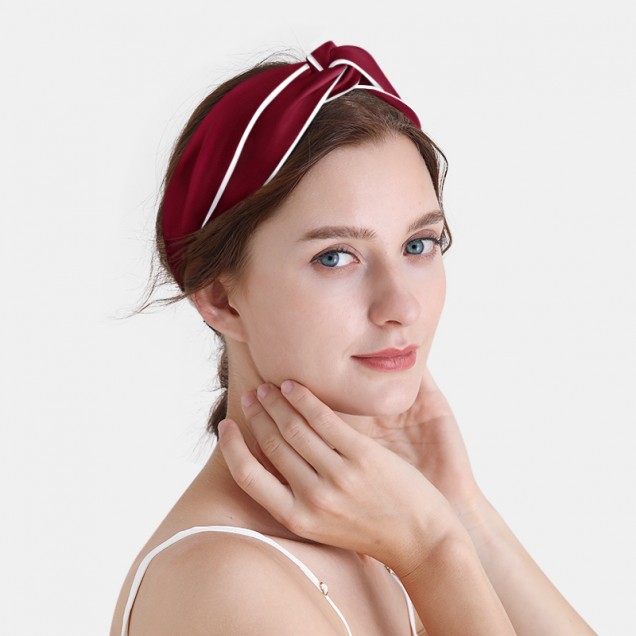 Wine & Ivory Silk Headband Wine & Ivory Silk Headband