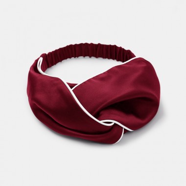 Wine & Ivory Silk Headband