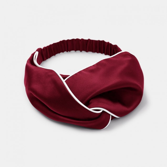 Wine & Ivory Silk Headband Wine & Ivory Silk Headband